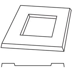 Square Platter - 24.5x24.5x2cm - Base: 12x12cm