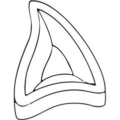 Triangle - 59x42.6x6.2cm - Base: 41x32cm